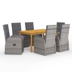 Set de masă pentru grădină, 7 piese, gri GartenMobel Dekor