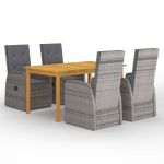 Set mobilier de grădină, 5 piese, gri GartenMobel Dekor