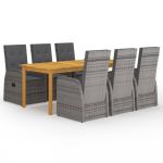 Set mobilier de grădină, 7 piese, gri GartenMobel Dekor