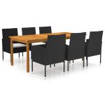 Set mobilier de grădină, 7 piese, negru GartenMobel Dekor