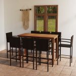Set mobilier bar de grădină, 9 piese, maro GartenMobel Dekor