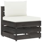 Canapea de mijloc modulară cu perne, gri, lemn impregnat GartenMobel Dekor