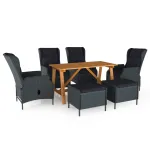 Set de masă pentru grădină, 7 piese, gri închis GartenMobel Dekor