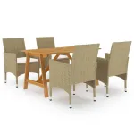 Set mobilier de grădină, 5 piese, bej GartenMobel Dekor