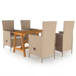 Set mobilier de grădină, 5 piese, bej GartenMobel Dekor