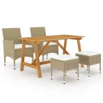 Set mobilier de grădină, 5 piese, bej GartenMobel Dekor