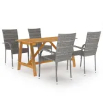 Set mobilier de grădină, 5 piese, gri GartenMobel Dekor