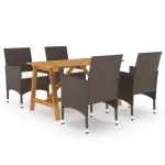 Set mobilier de grădină, 5 piese, maro GartenMobel Dekor