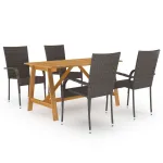 Set mobilier de grădină, 5 piese, maro GartenMobel Dekor