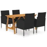 Set mobilier de grădină, 5 piese, negru GartenMobel Dekor