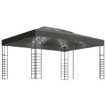 Pavilion cu șir de lumini LED, antracit, 3x4 m GartenMobel Dekor