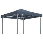 Pavilion cu șiruri de lumini LED, antracit, 300x300cm aluminiu GartenMobel Dekor