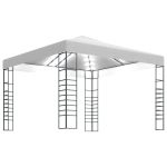Pavilion de grădină cu șiruri de lumini LED, alb, 3x3 m GartenMobel Dekor
