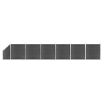 Set de panouri de gard, 1138x(105-186) cm, negru, WPC   GartenMobel Dekor