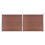 Set panouri gard, 353x146 cm, maro, WPC   GartenMobel Dekor