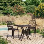 Set mobilier bistro, 3 piese, bronz, aluminiu turnat GartenMobel Dekor