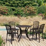 Set mobilier bistro, 5 piese, bronz, aluminiu turnat GartenMobel Dekor