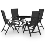 Set mobilier bistro, 5 piese, negru și antracit GartenMobel Dekor