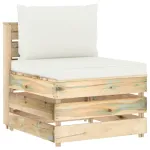 Canapea de mijloc modulară cu perne, lemn verde tratat GartenMobel Dekor
