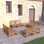 Set mobilier de grădină, 8 piese, maro miere, lemn masiv de pin GartenMobel Dekor