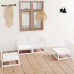 Set mobilier de grădină, 4 piese, alb, lemn masiv de pin GartenMobel Dekor