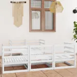 Set mobilier de grădină, 6 piese, alb, lemn masiv de pin GartenMobel Dekor