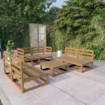 Set mobilier de grădină, 7 piese, maro miere, lemn masiv de pin GartenMobel Dekor