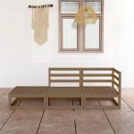 Set mobilier de grădină, 3 piese, maro miere, lemn masiv de pin GartenMobel Dekor