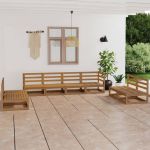 Set mobilier de grădină, 8 piese, maro miere, lemn masiv de pin GartenMobel Dekor