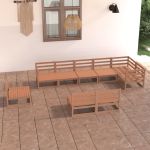 Set mobilier de grădină, 9 piese, maro miere, lemn masiv de pin GartenMobel Dekor
