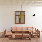 Set mobilier de grădină, 11 piese, maro miere, lemn masiv pin GartenMobel Dekor