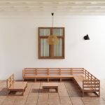 Set mobilier de grădină, 12 piese, maro miere, lemn masiv pin GartenMobel Dekor