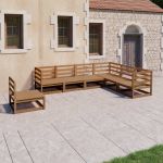 Set mobilier de grădină, 7 piese, maro miere, lemn masiv de pin GartenMobel Dekor
