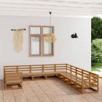 Set mobilier de grădină, 11 piese, lemn masiv de pin GartenMobel Dekor