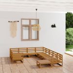 Set mobilier de grădină, 11 piese, lemn masiv de pin GartenMobel Dekor