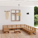 Set mobilier de grădină, 12 piese, lemn masiv de pin GartenMobel Dekor