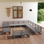 Set mobilier de grădină, 13 piese, lemn masiv de pin GartenMobel Dekor