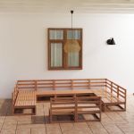 Set mobilier de grădină, 11 piese, lemn masiv de pin GartenMobel Dekor