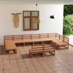 Set mobilier de grădină, 12 piese, lemn masiv de pin GartenMobel Dekor
