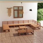 Set mobilier de grădină, 13 piese, lemn masiv de pin GartenMobel Dekor