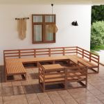 Set mobilier de grădină, 12 piese, lemn masiv de pin GartenMobel Dekor
