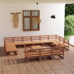 Set mobilier de grădină, 14 piese, lemn masiv de pin GartenMobel Dekor