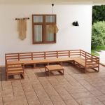 Set mobilier de grădină, 11 piese, lemn masiv de pin GartenMobel Dekor
