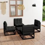 Set mobilier grădină cu perne, 5 piese, lemn masiv pin GartenMobel Dekor
