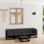 Set mobilier grădină cu perne, 5 piese, lemn masiv pin GartenMobel Dekor
