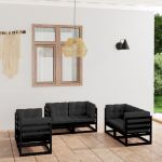 Set mobilier de grădină cu perne, 6 piese, lemn masiv de pin GartenMobel Dekor