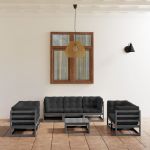 Set mobilier de grădină cu perne, 8 piese, lemn masiv de pin GartenMobel Dekor