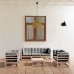 Set mobilier de grădină cu perne, 8 piese, lemn masiv de pin GartenMobel Dekor