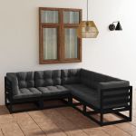 Set mobilier grădină cu perne, 5 piese, lemn masiv pin GartenMobel Dekor