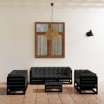 Set mobilier grădină cu perne, 8 piese, lemn masiv pin GartenMobel Dekor